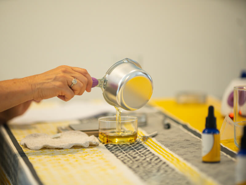 pouring natural skincare blend